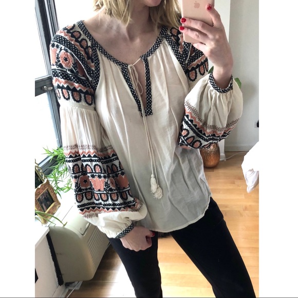 Urban Outfitters Tops - Ecote • Embroidered Peasant Top